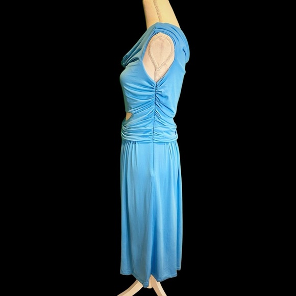 NWT Alberta Ferretti ‘Women’s Off-The-Shoulder Short Dress’ in “Azure” Blue 10 - Picture 7 of 16
